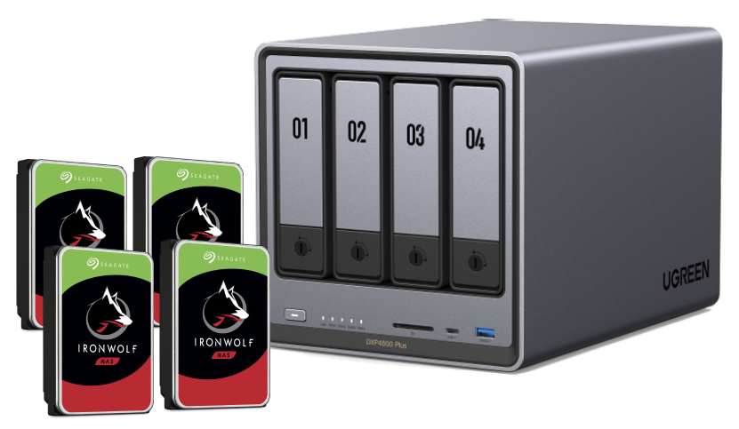 UGREEN DXP4800 Plus - 4 Baies avec 4 disques de 12To - Serveur NAS - 0