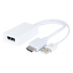 image produit  Adaptateur HDMI 1.4 M + USB vers DP 1.2 F - 14cm Cybertek