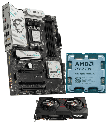 Kit Upgrade PC Sapphire 9060XT Pulse + 9800X3D + B850 Cybertek