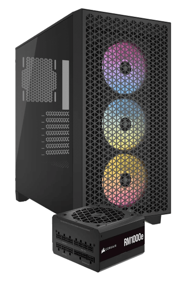 Corsair 3000D Airflow RGB Noir + RM1000e Noir Blanc - Boîtier PC - 0