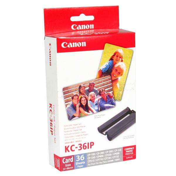 Kit Cartouche couleur + papier (36f) KC-36IP pour imprimante Jet d'encre Canon - 0