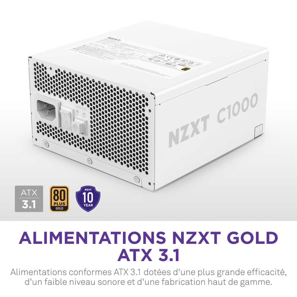 NZXT 80+ Gold (1000W) - Alimentation NZXT - Cybertek.fr - 7