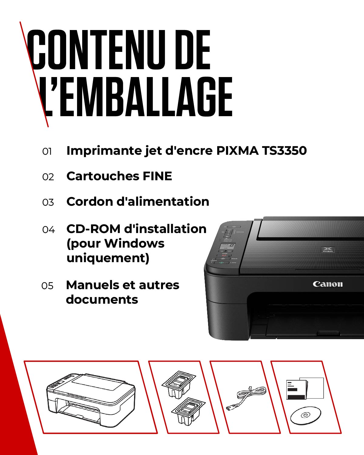 Imprimante multifonction Canon PIXMA TS3350# - Cybertek.fr - 5