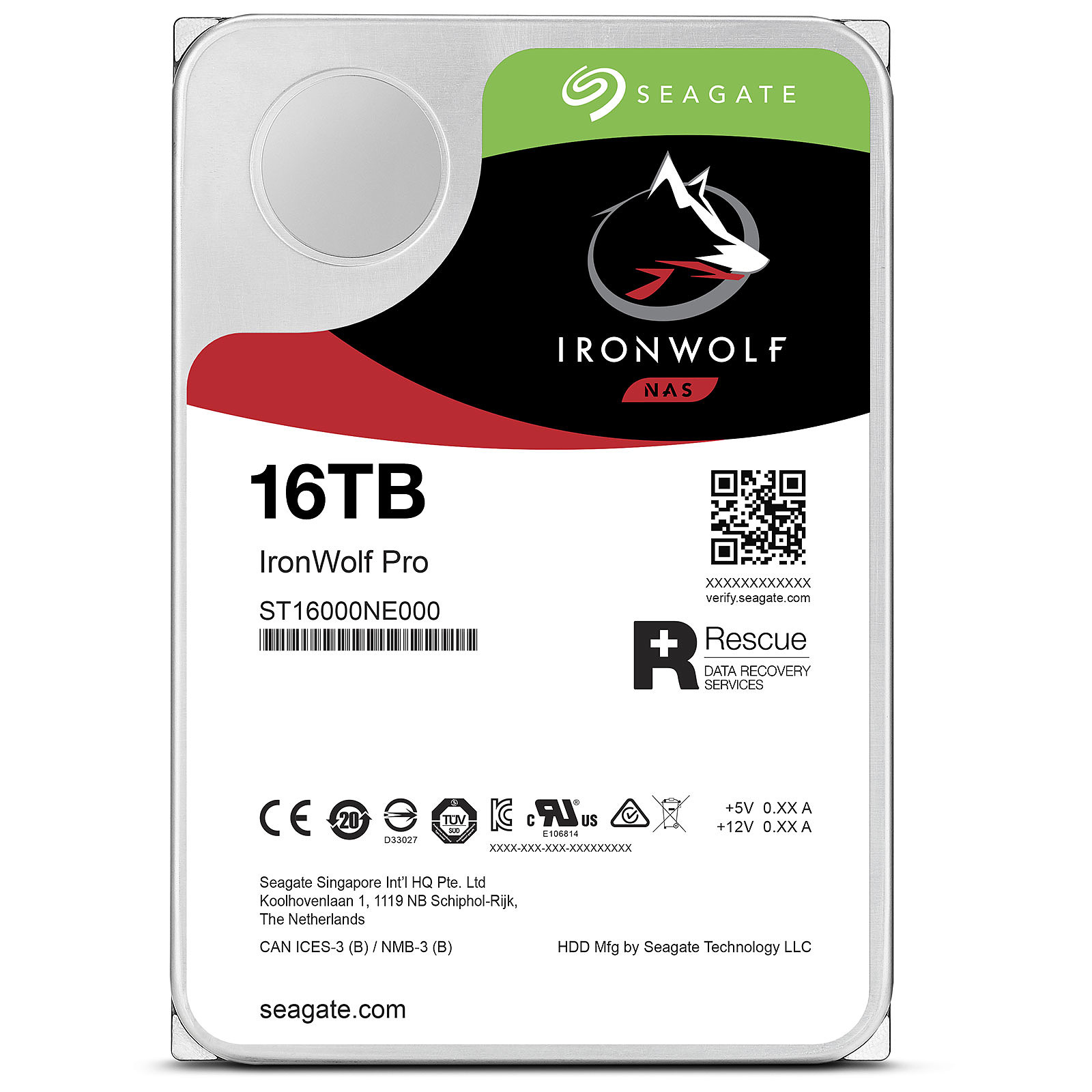 Seagate 16To SATA III 256Mo IronWolf Pro ST16000NE000 - Disque dur interne 3.5" - 2