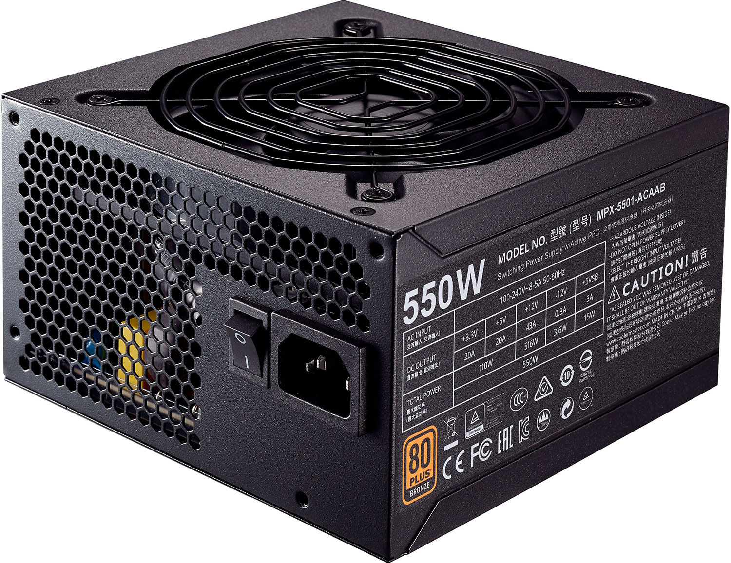 Cooler Master MasterBox Lite 5 RGB+Alim 550W+WC AIO 120mm Noir - Boîtier PC - 1