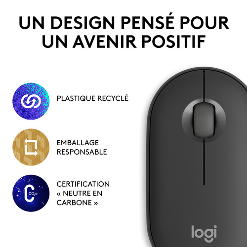 Logitech PEBBLE M350S Graphite - Souris PC Logitech - Cybertek.fr - 10