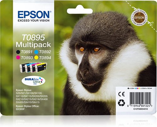 Cartouche d'encre multipack T0895 - 4 couleurs# pour imprimante Jet d'encre Epson - 0