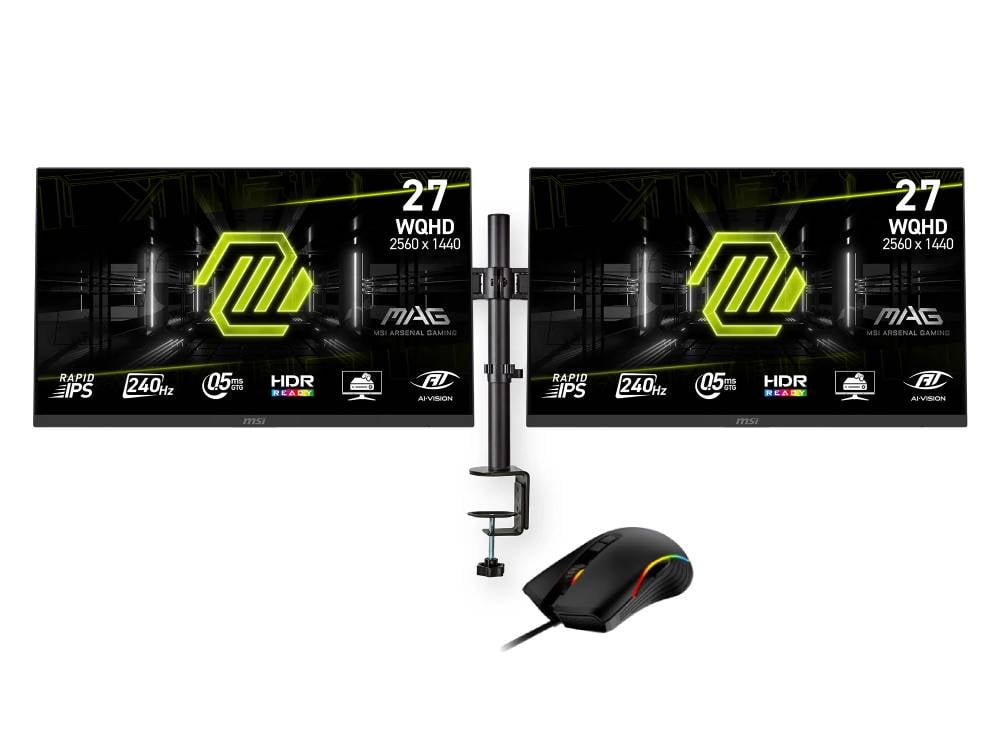 MSI 27 pouces  2 x 9S6-3CE41H-051 + MMDOS110BK + S12-0402300-HH9 - Ecran PC - 0