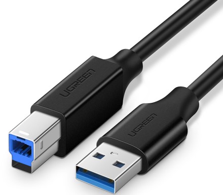 Câble USB-A vers USB-B/2m/Noir - Connectique PC - Cybertek.fr - 0