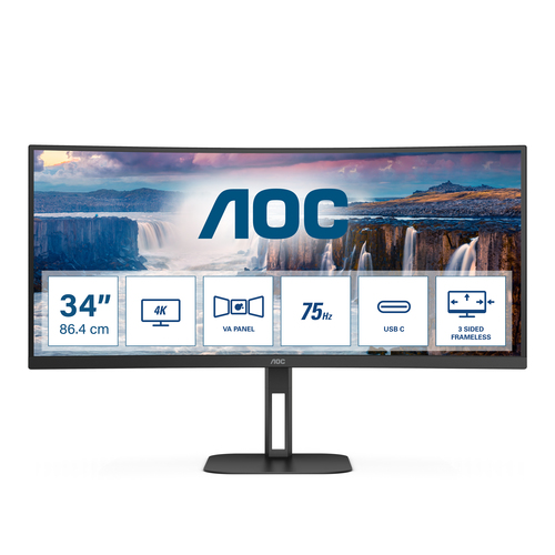 AOC 34 pouces  CU34V5C/BK - Ecran PC AOC - Cybertek.fr - 0
