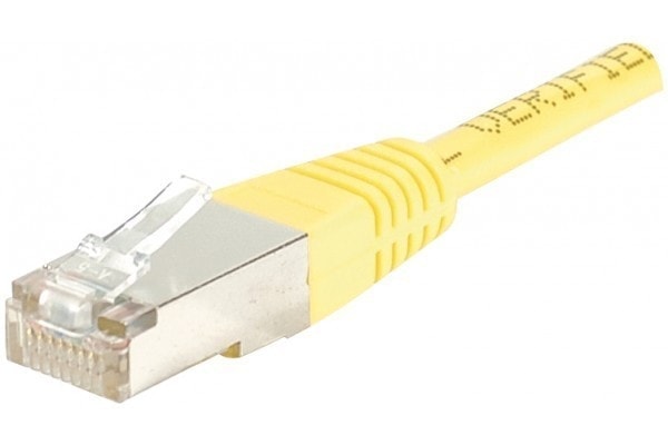 Patch RJ45 cat6 FTP 30cm Jaune - Connectique réseau - Cybertek.fr - 0