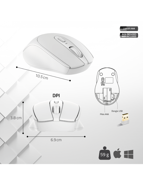 Advance Feel Wireless Blanche - Souris PC Advance - Cybertek.fr - 3