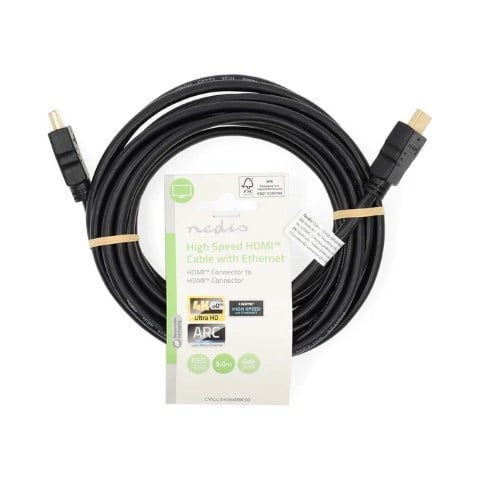 Câble HDMI HighSpeed+Ethernet mâle/mâle-5m-Noir - 0