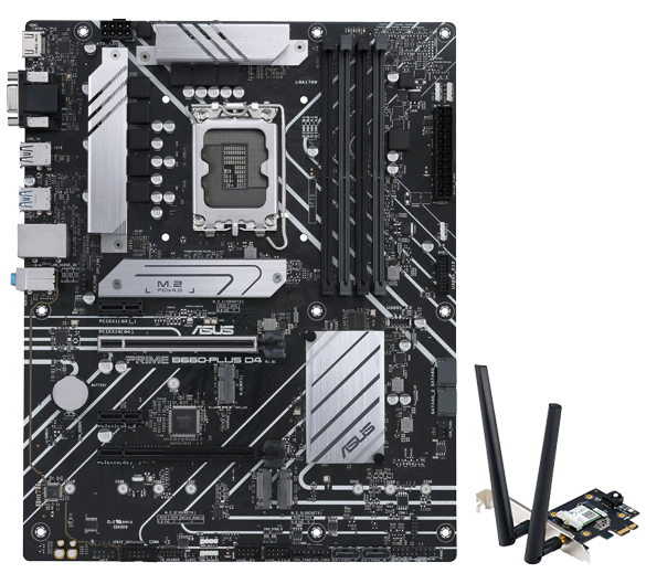 Kit Upgrade PC Asus CM B660-PLUS D4 SI OEM + Carte WiFi PCE-AX3000 