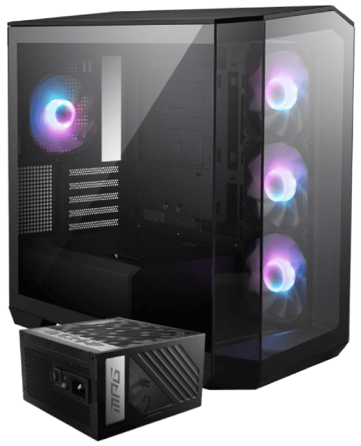 MSI MAG PANO M100R PZ Noir + MPG A1000GS PCIE5 Noir Noir - Boîtier PC - 0