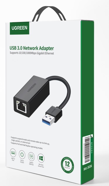 Adaptateur RJ45 vers USB 3.0/0.10m/Noir - Connectique réseau - 1
