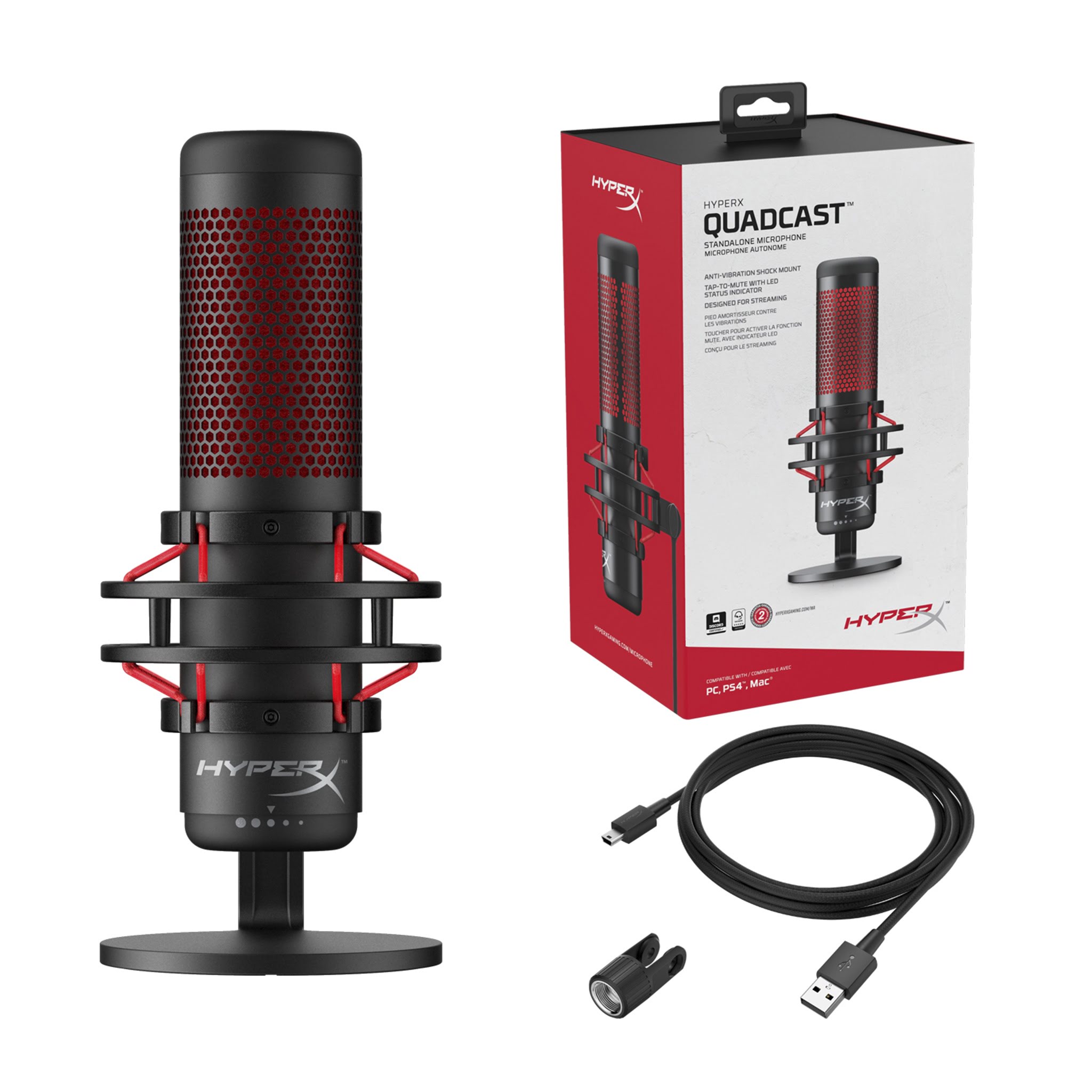 HyperX QuadCast S (4P5P7AA) - Achat / Vente Accessoire Streaming / Vlogging  sur Cybertek.fr - 3