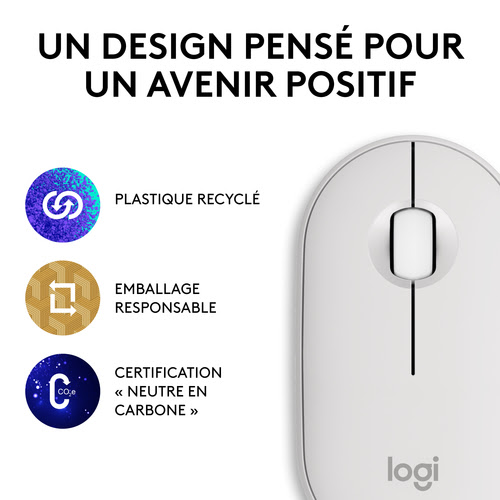 Logitech PEBBLE M350S White - Souris PC Logitech - Cybertek.fr - 11