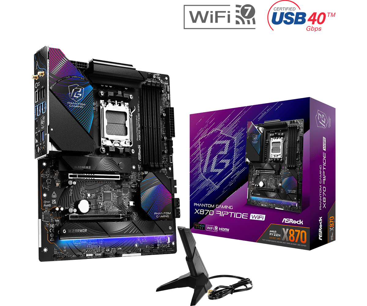 ASRock X870 RIPTIDE WIFI ATX  - Carte mère ASRock - Cybertek.fr - 0