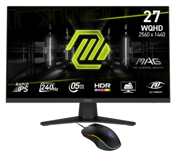 Ecran PC MSI MAG 274QF X24 - 27" QHD 240Hz Fast IPS 0.5ms FreeSync Premium + Souris Forge GM300 Cybertek