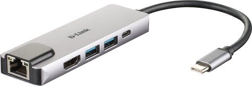 image produit D-Link 5 ports - USB-C vers HDMI/USB/USB-C/Ethernet Power Delivery Cybertek