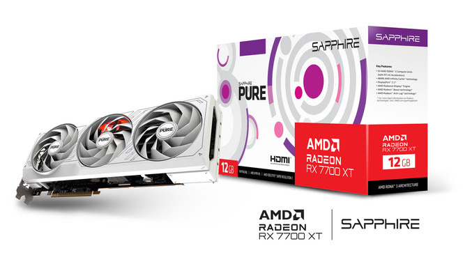 image produit Sapphire Pure Radeon RX 7700 XT GAMING OC 12GB Cybertek