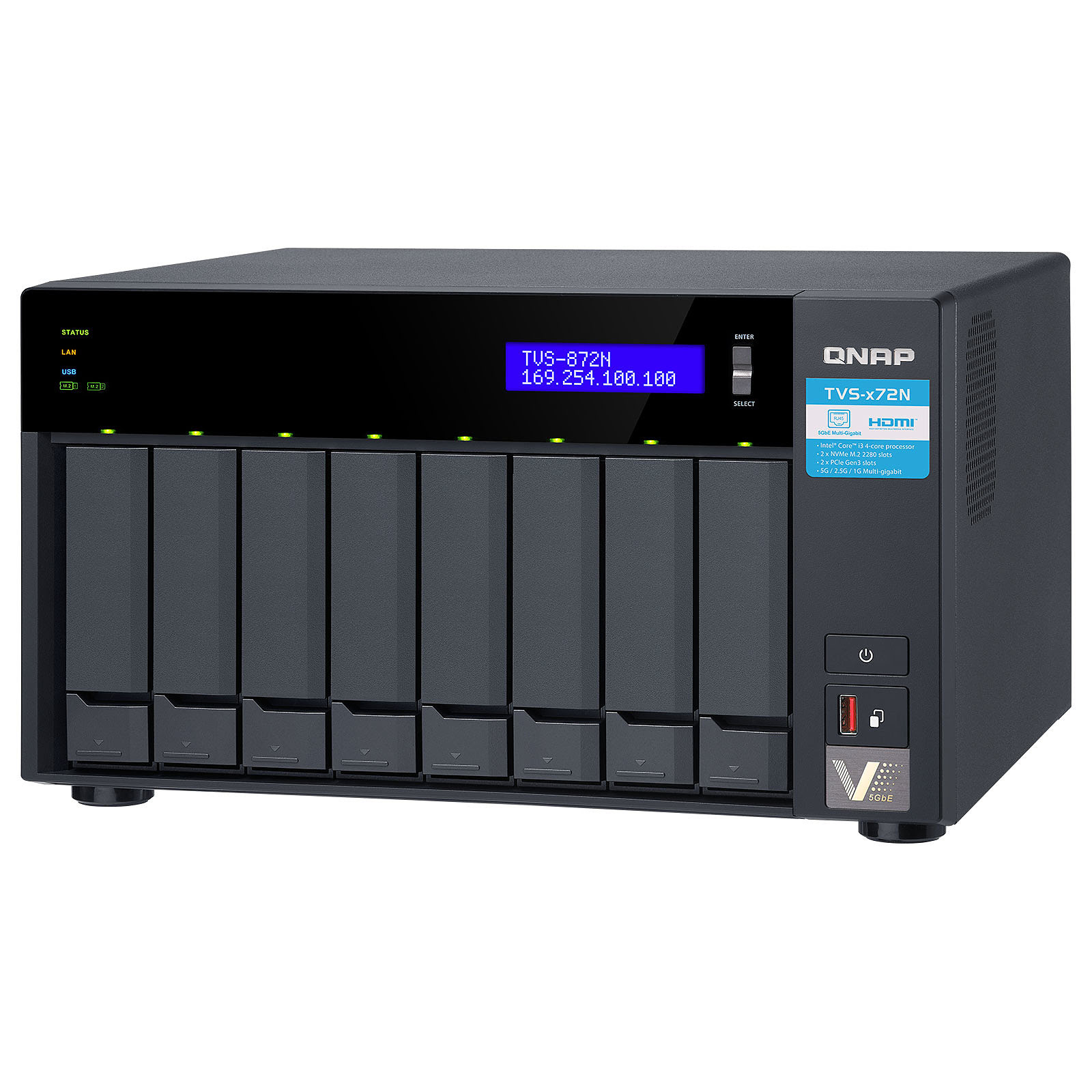 Qnap TVS-872N-i3-8G - 8 HDD - Serveur NAS Qnap - Cybertek.fr - 2