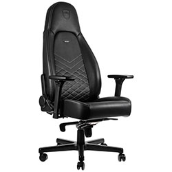 NobleChairs ICON - Noir/Blanc/Simili Cuir/4D