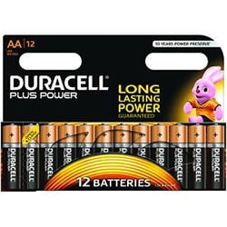 Duracell Lot de 12 Piles Alcaline 1,5V LR06 - Plus Power AA