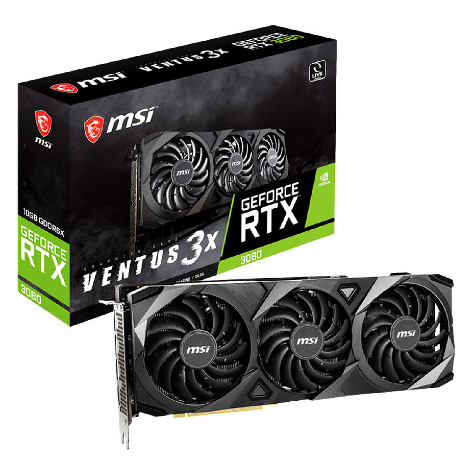 MSI RTX 3080 VENTUS 3X PLUS 10G OC LHR  - Carte graphique MSI - 0