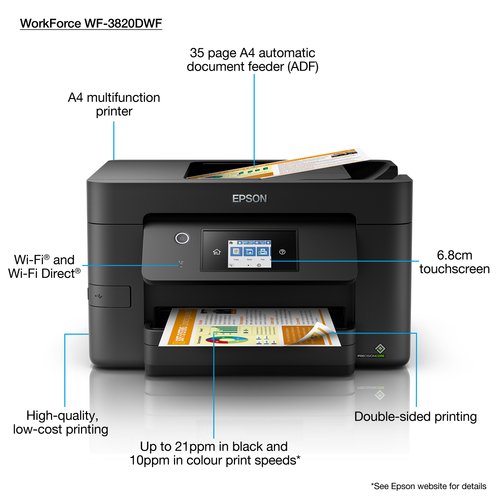 Imprimante Epson WorkForce Pro WF-3820DWF   (C11CJ07403)  - 8