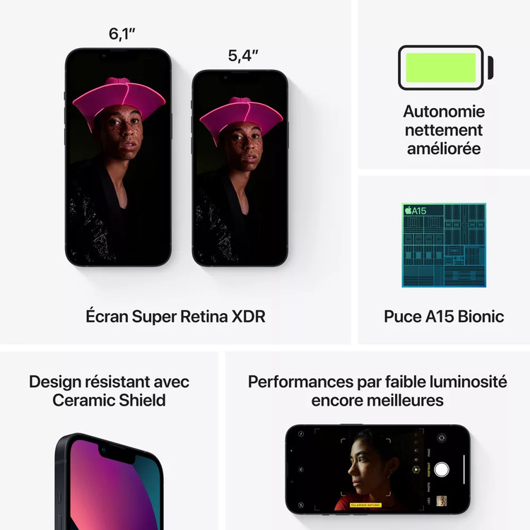Apple iPhone 13 - 512Go Noir - Téléphonie Apple - Cybertek.fr - 5