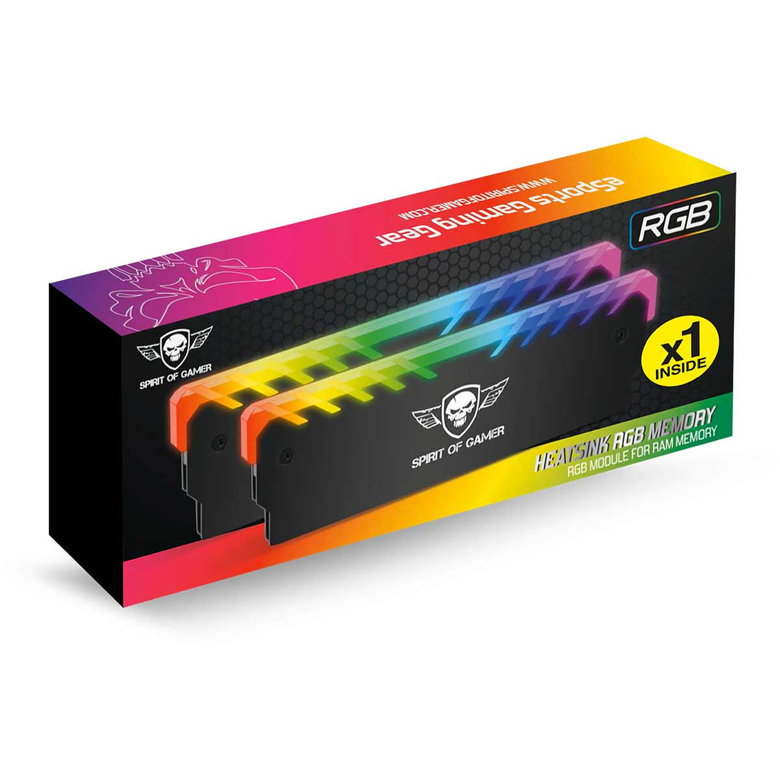 Spirit Of Gamer Kit dissipateur RGB Adressable pour mémoire RAM  (SOG-MEM-RGB) - Achat / Vente Accessoire mémoire PC sur Cybertek.fr - 1