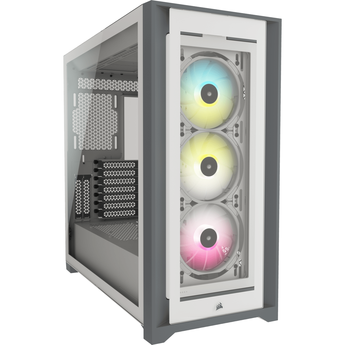 image produit Corsair iCUE 5000X RGB Tempered Glass - White Cybertek