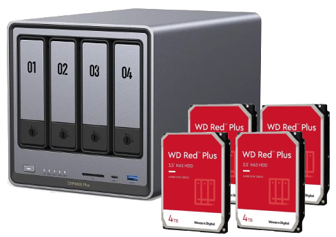 Serveur NAS UGREEN DXP4800 Plus - 4 Baies avec 4 disques de 4To Red plus Cybertek