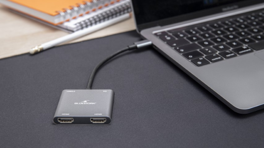 Hub USB-C vers USB-A+2xHDMI+USB-C/100W - Bluestork - 5