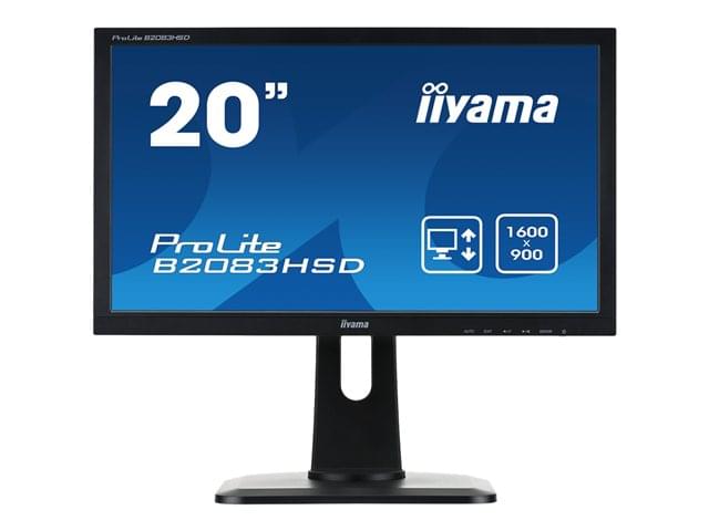 Ecran PC Iiyama B2083HSD-B1 - 20" LED/5ms/DVI/HP/HAS/Black