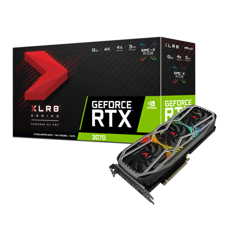 PNY RTX 3070 8GB XLR8 REVEL EPIC-X LHR  - Carte graphique PNY - 0
