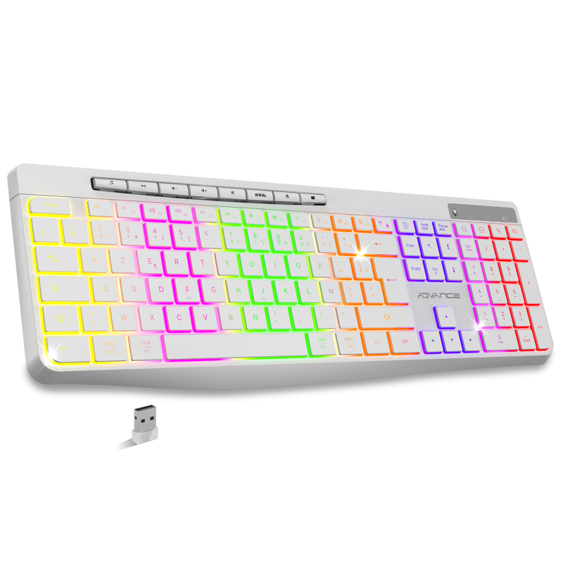 Advance R-TYPE Blanc Sans fil/RGB/Batterie/IPX4/Win et Mac - Clavier PC - 0