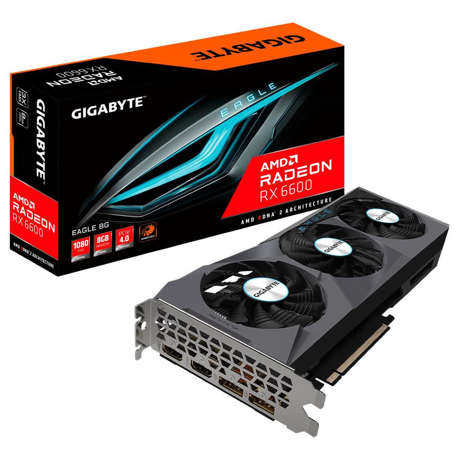 Gigabyte RX 6600 EAGLE 8GB  - Carte graphique Gigabyte - 0