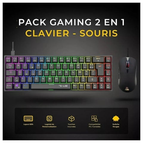 The G-LAB Combi Titanium - Pack Clavier/Souris - Cybertek.fr - 1