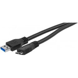 image produit  Câble micro USB3 B Male - USB3 A - 1.80m Cybertek