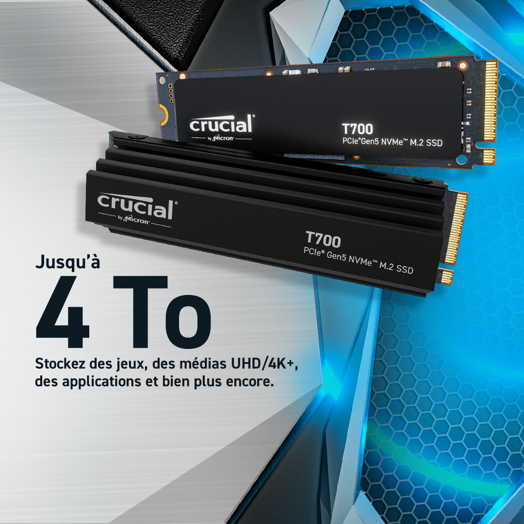 Crucial T700 rad  M.2 - Disque SSD Crucial - Cybertek.fr - 1