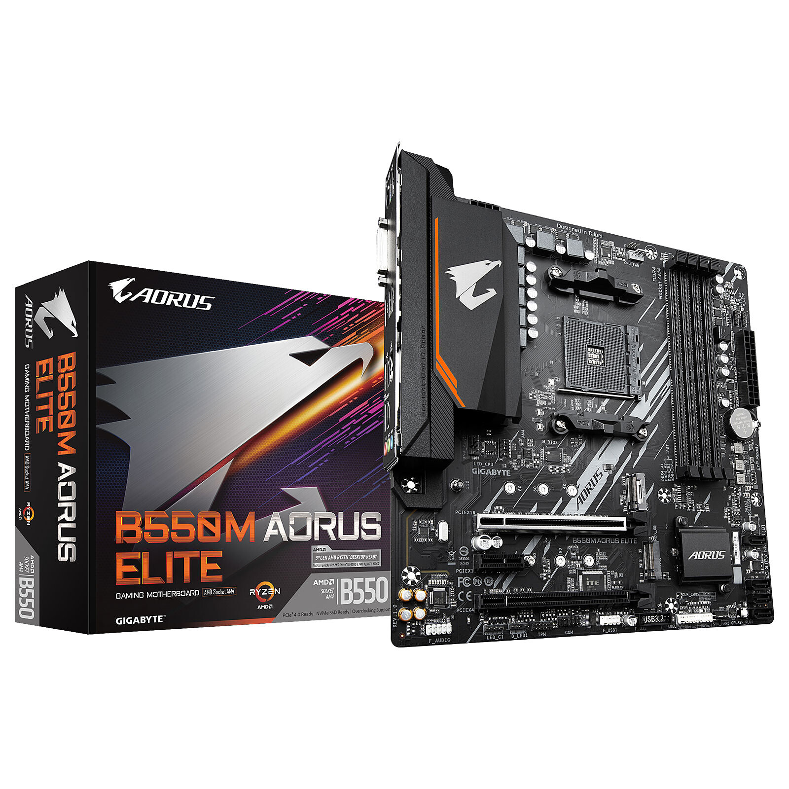 image produit Gigabyte B550M AORUS ELITE-Seconde Vie-Bon Etat Cybertek