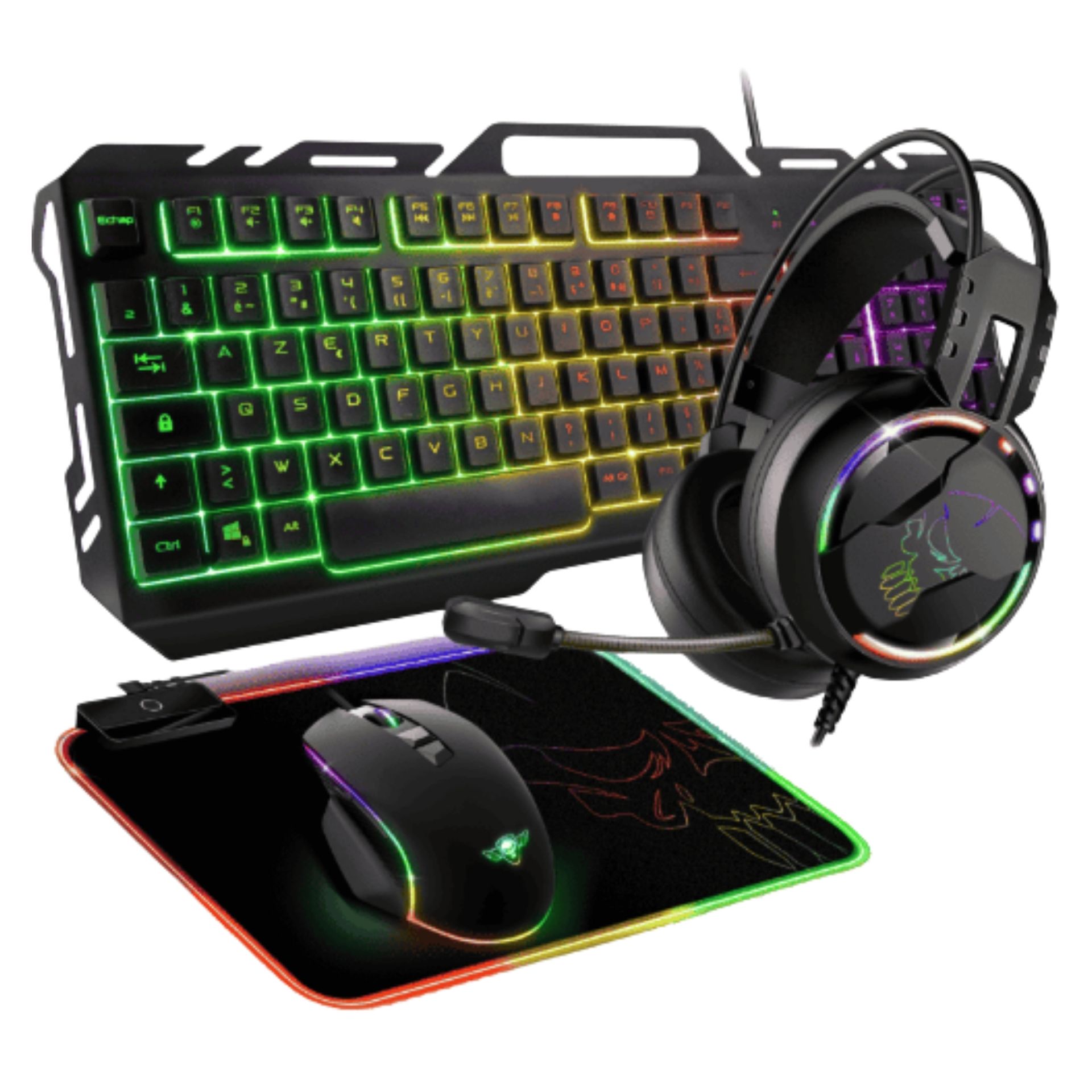 Spirit Of Gamer 4 en 1 Ultimate 300 - Clavier/Souris/Tapis/Casque (CLS-MKH300) - Achat / Vente Pack Peripheriques sur Cybertek.fr - 0