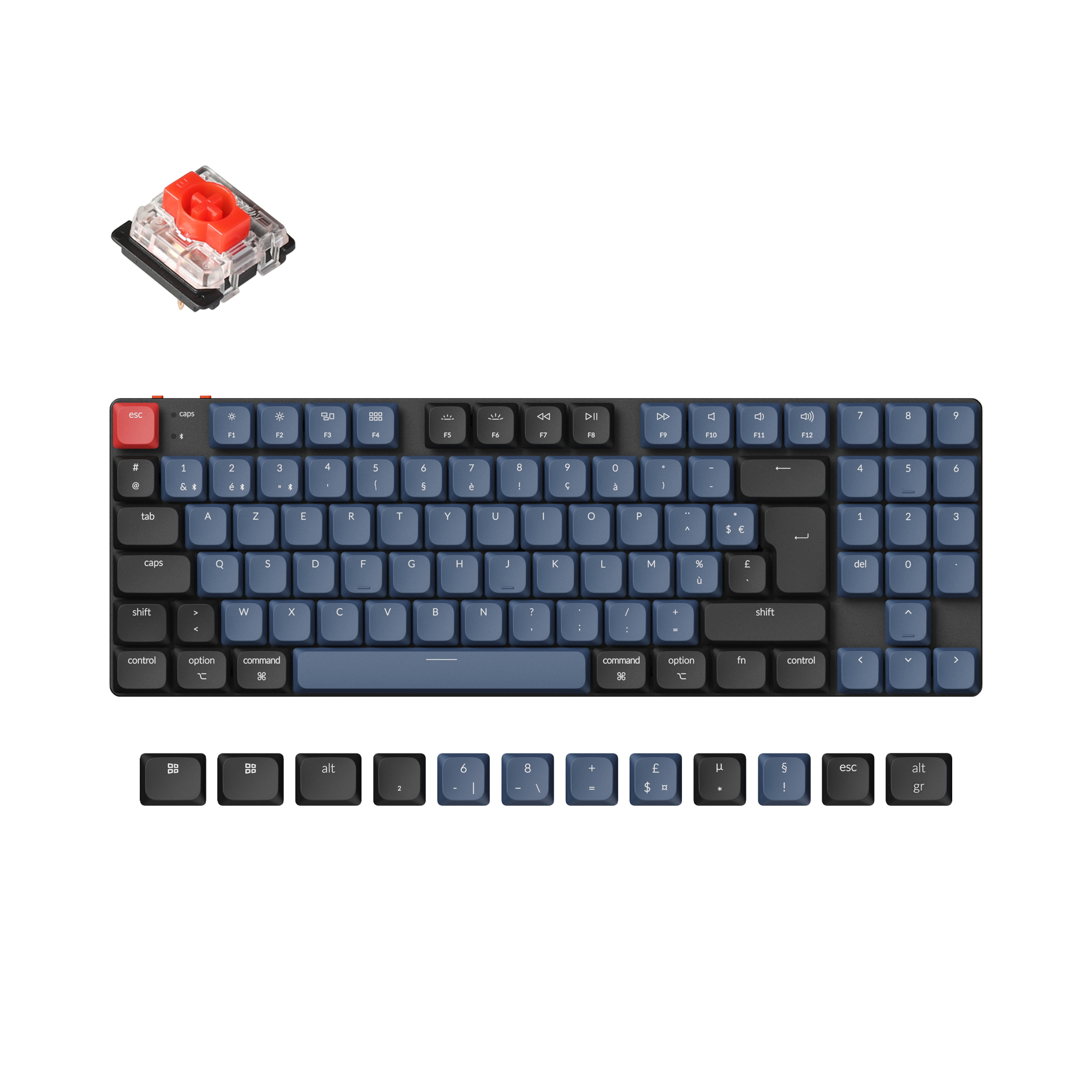 Keychron K13 PRO QMK RGB Noir/Sans fil/TKL NP/Switch Rouge - Clavier PC - 0