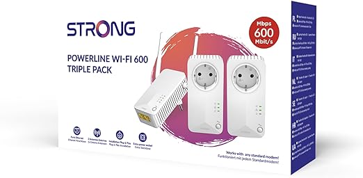 Strong PLWF600TRIFRV2 WIFI (600Mbps) - Pack de 3  - Adaptateur CPL - 5