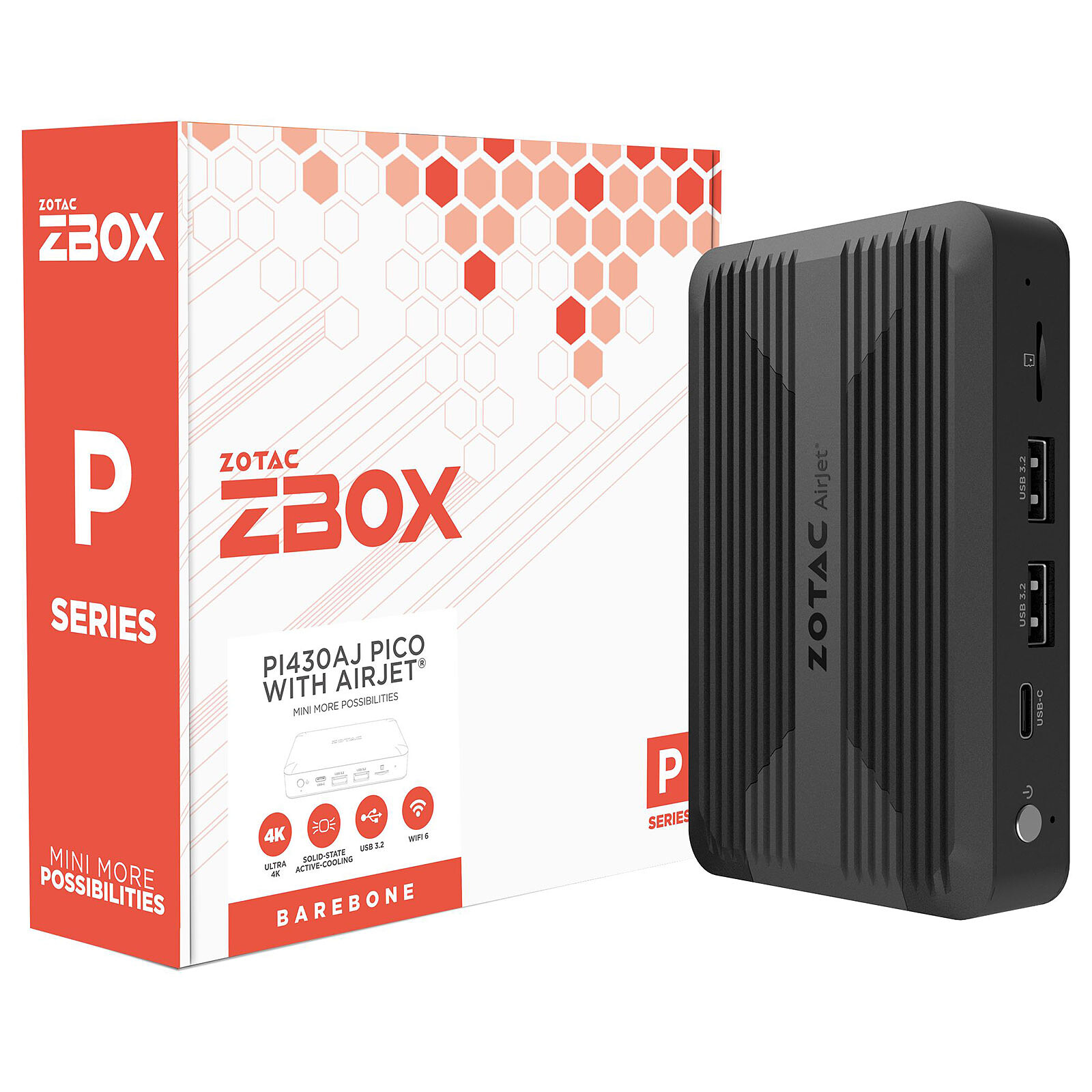ZOTAC ZBOX PICO Fanless N300/8Go/512Go/WIFI/BT/W11N BLK - Barebone et Mini-PC - 0