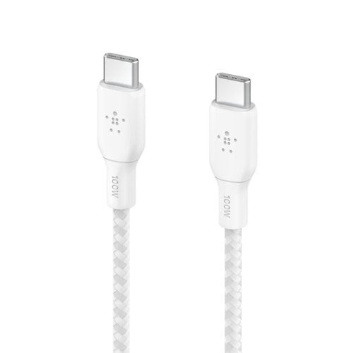 Câble USB-C vers USB-C - 2m - 100W - Blanc - Connectique PC - 1