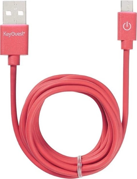 Câble USB-A/Micro USB B - 1.2m - Rouge# - Connectique PC - 1